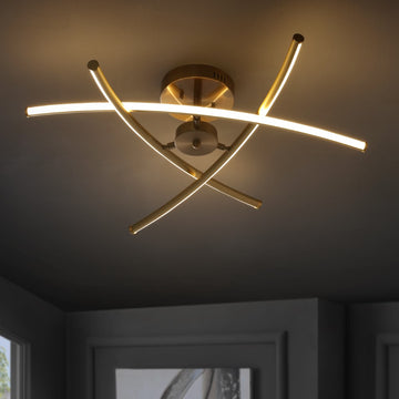 Crucis 31.5" Modern Metal Integrated LED Semi Flush Mount - JONATHAN Y